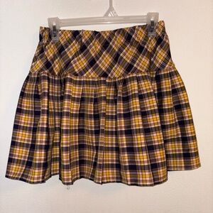 Flaw Urban Coco Pleated Yellow & Black Skirt Size Large